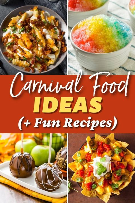 Essen, Carnival Food Ideas, Carnival Eats Recipes, Carnival Snacks, Carnival Party Foods, Concession Stand Food, Circus Food, State Fair Food, Food Fair