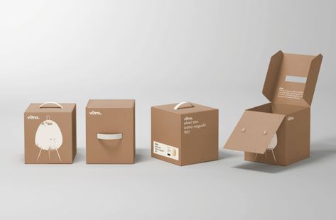 New Package Design for Vitra by BVD — BP&O Eco Packaging Design, Vitra Furniture, Minimal Furniture, Eco Packaging, Furniture Packages, Box Packaging Design, Cardboard Packaging, Coffee Packaging, Packing Design