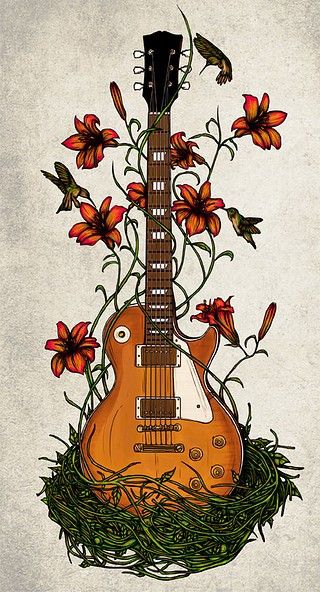 Guitar Tattoos, Guitar Tattoo Design, Guitar Illustration, Guitar Drawing, Easy Drawing Steps, Guitar Tattoo, Les Paul Guitars, Rock Girl, Music Tattoo