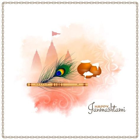 Free Vector | Happy janmashtami festival flute and peacock feather banner design vector Janmashtami Celebration, Fireworks Background, Happy Janmashtami, Background Flower, Flower Birthday, Festival Background, Graphic Design Company, Krishna Janmashtami, Educational Consultant