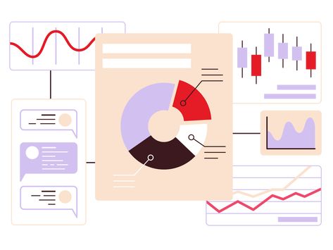 Data Illustration Design, Data Analytics Illustration, Data Analytics Aesthetic, Graphs Illustration, Data Analysis Illustration, Data Visualization Art, Dashboard Illustration, Statistics Illustration, Analytics Illustration