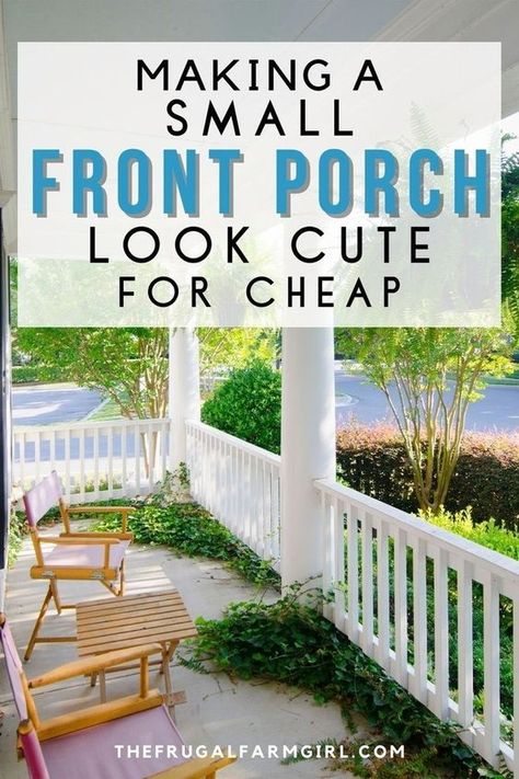 Long Narrow Front Porch Ideas, Narrow Front Porch Decorating Ideas, Narrow Front Porch Ideas, Decorate Front Porch, Small Front Porches Designs, Small Back Porches, Small Front Porches Decorating Ideas, Front Porch Seating, Front Porch Flower Pots