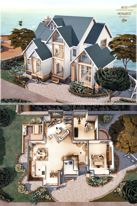 Sims 4 San Sequoia, San Sequoia, Sims 4 Family House, Minimalist Bloxburg, Sims 4 Houses Layout, Habbo Hotel, The Sims 4 Lots, Sims Freeplay Houses, Sims 4 Family