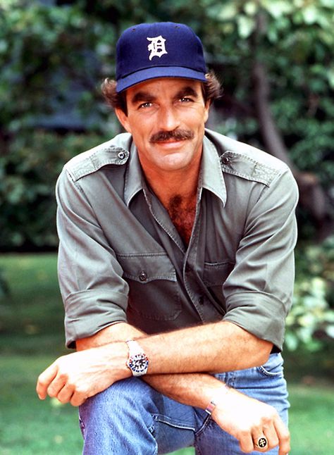 Tom Selleck Hippies, Magnum Pi Ferrari, Detroit Tigers Hat, Jesse Stone, Gabriel Byrne, Sam Elliott, Tony Soprano, Magnum Pi, Tom Selleck