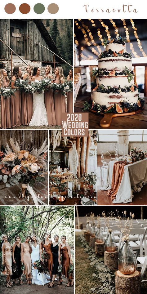 terracotta and greenery boho theme forest 2020 wedding color trend Boho Wedding Colors, Rustic Wedding Colors, Diy Oat Milk, Wedding Color Trends, Crunches Workout, Winter Wedding Colors, Spring Wedding Colors, Wedding Colors Blue, Boho Theme