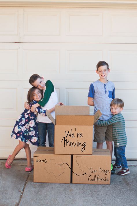 Cute military moving announcement photo! Moving Into A New House Pictures, Pcs Photo Announcement, Move Announcement Ideas, Moving To Texas Announcement, Were Moving Announcement Photo, Pcs Moving Announcement Ideas, Moving Out Pictures, Pcs Move Announcement, Pcs Announcement Ideas