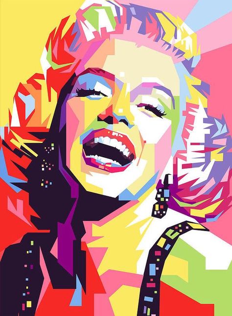 This image uses different colors to create a portrait of Marilyn Monroe. From: Fine Art America Images Pop Art, Pop Ideas, Wpap Art, Frida Art, Kunst Inspiration, Pop Art Portraits, Pop Art Posters, Tableau Art, Pop Art Painting