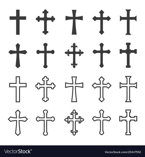 Cross Tattoo Outline, Cross Outline Tattoo, Cross Outline, Cruces Tattoo, Cross Silhouette, Cross Clipart, Cross Drawing, Christian Embroidery, Catholic Cross