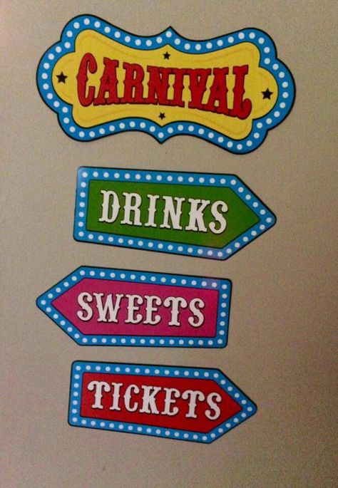 Signs Carnival Signs Diy, Game Signs, Circus Signs, Carnival Signs, Teacher Appreciation Doors, Locker Signs, Circus Posters, Carnival Birthday Party Theme, Carnival Posters