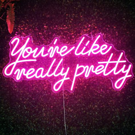 Lights Signs, House Bar, Youre Like Really Pretty, Signs Decor, Neon Logo, Artificial Boxwood, Wedding Neon Sign, Party Bars, Neon Wedding