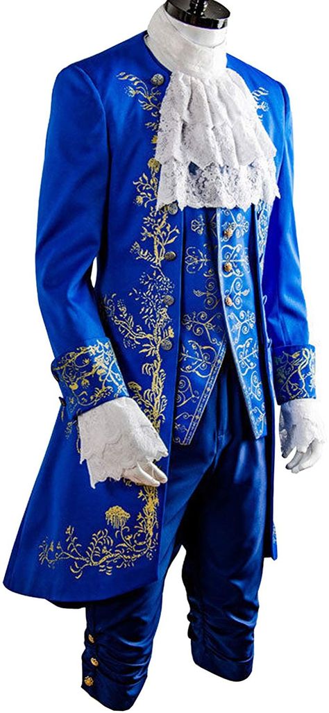 Amazon.com: SIDNOR Beauty and The Beast Prince Dan Stevens Blue Uniform Cosplay Costume Outfit Suit: Clothing Beauty And The Beast Prince, Blue Velvet Suit, Prince Adam, Halloween Suits, Beast Costume, Prince Costume, Prince Clothes, Royal Clothes, Shirt Scarf