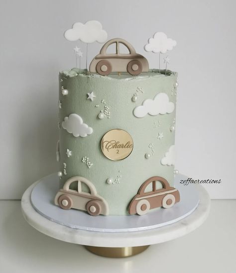ꜰᴀɪᴢᴀʜ ᴋʜᴀɴ | ᴄᴀᴋᴇᴅᴇꜱɪɢɴᴇʀ | How cute is this vroom vroom cake for Charlie's 2nd birthday? 😍 The combination of Sage green and Beige is one of my favorite and I was… | Instagram Unique Baby Shower Cakes, Sage Green And Beige, Green Birthday Cakes, Acrylic Name Plate, Toddler Birthday Cakes, Construction Birthday Cake, Baby Boy Birthday Cake, Cars Birthday Cake, Baby First Birthday Cake