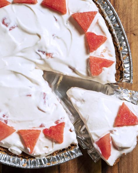 I Tried “Watermelon Pie” and It’s Brilliant | The Kitchn Pie, Pie With Whipped Cream, Pineapple Pastry, Whipped Cream Topping, Cool Whip Desserts, Sweet Condensed Milk, Hair Bonnets, Watermelon Pie, Tart Filling