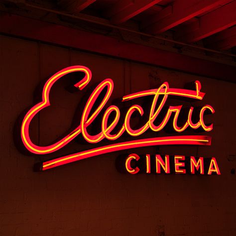 Cinema Signage, Podcasting Studio, Electric Cinema, Sala Cinema, Cinema Sign, Neon Typography, Cool Neon Signs, Signage Board, Bar Signage