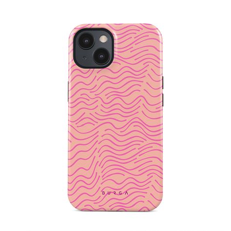 Secret Spot - iPhone 13 Mini Case | BURGA Orange Phone Case, Pastel Pink Background, Wavy Pattern, Phone Cover Design, Pink Iphone Cases, Iphone Cases Cute, Pretty Iphone Cases, Our Secret, Pink Cases