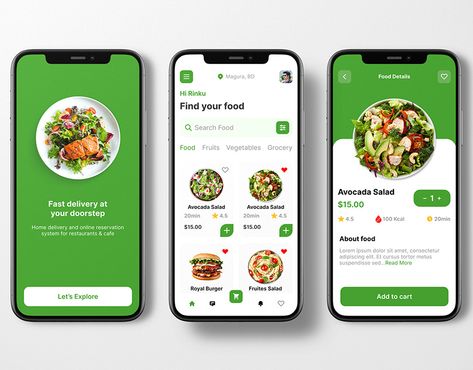 food delivery mobile app Menue Design, Grocery Delivery App, Food Ordering App, Restaurant App, Food Web Design, Ux App Design, Meal Planning App, Desain Ui, Groceries App
