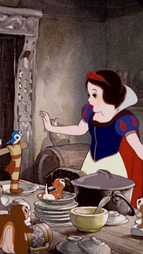 Snow White Lockscreen, Classic Disney Princesses, How To Feel Like Snow White, Snow White Background, Snow White Wallpaper, Snow White 1937, Sette Nani, Paris Disneyland, 동화 삽화