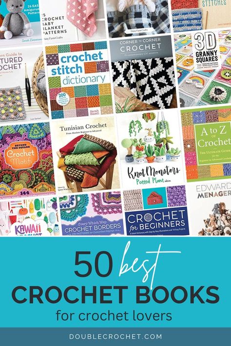 collage of best books for crochet lovers Crochet Pattern Books For Sale, Crochet Books Free Download, Crochet Pattern Books, Crochet 3d Stitch, Crochet Knowledge, Gorgeous Images, Crochet Beginners, Holding A Book, Advanced Crochet