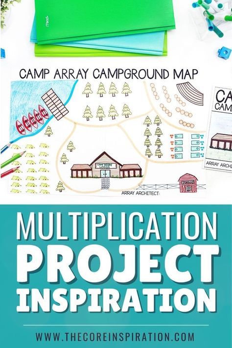 Get math project inspiration and check out this camping themed multiplication project! This project using arrays is a great fit for 3rd grade and 4th grade math. Make it a part of guided math, math workshop, or as a stand alone lesson! Project based learning is a great way for kids to make connections between math and the real world. Read more here! Math Project Ideas, Third Grade Projects, Fun Math Projects, Project Based Learning Elementary, Math Camp, Summer Math Activities, Math Craftivity, Project Based Learning Math, Properties Of Multiplication