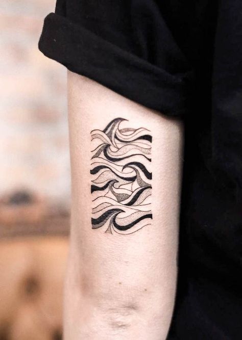 56 Elegant Water Tattoos With Meaning - Our Mindful Life Kayak Tattoo, Water Tattoos, Ocean Wave Tattoo, Tattoo Prague, Wave Tattoos, Our Mindful Life, Water Tattoo, Special Tattoos, Ocean Tattoos