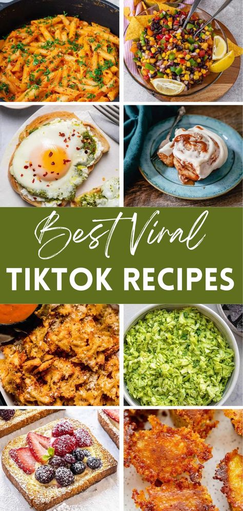 Best Viral TikTok Recipes You Need to Try Viral Tiktok Recipes, Green Goddess Salad Recipe, Parmesan Potato Recipe, Baked Feta Pasta, Pasta Chips, Tiktok Recipes, Whipped Coffee, Baked Feta, Trendy Food