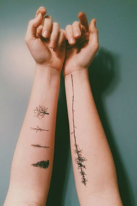 Tato Lengan Bawah, Tatoo Tree, Tato Geometris, Simple Tree Tattoo, Tree Tattoo Forearm, Tree Tattoo Arm, Deep Tattoo, Tattoo Trend, Tree Tattoo Designs