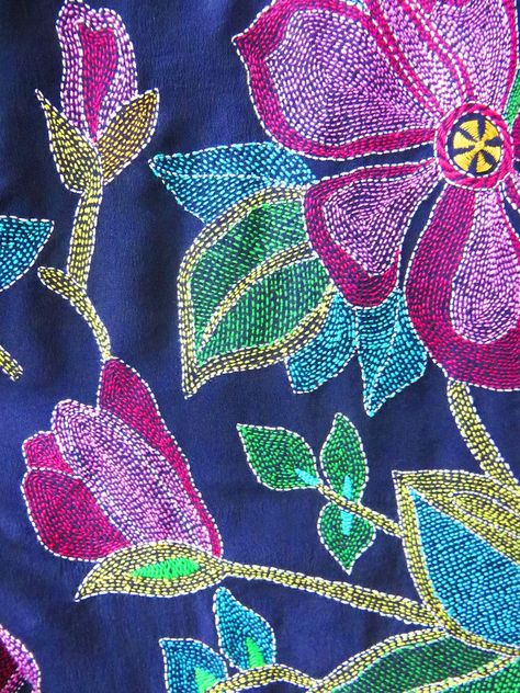 Japanese Embroidery, Couture, Patchwork, Embroidery Stitches Flowers, Kantha Embroidery, Sashiko Embroidery, Hand Embroidery Tutorial, Kantha Work, Learn Embroidery