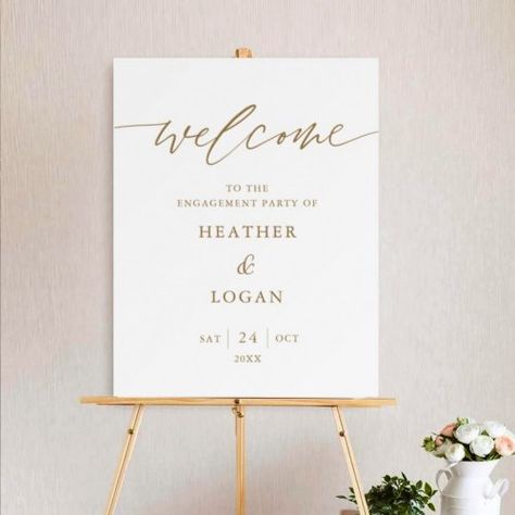 $78.25 | Gold Welcome To The Engagement Party Welcome #welcome sign, welcome to the engagement party, engagement party, engagement sign, engagement welcome sign, engagement dinner, we're engaged, engagement decorations, rustic engagement, gold engagement Engagement Party Signs Welcome, Engagement Welcome Board, Engagement Signage, Welcome Sign Engagement, Engagement Party Welcome Sign, Engagement Welcome Sign, Engagement Board, Gold Engagement Party, Engagement Party Planning