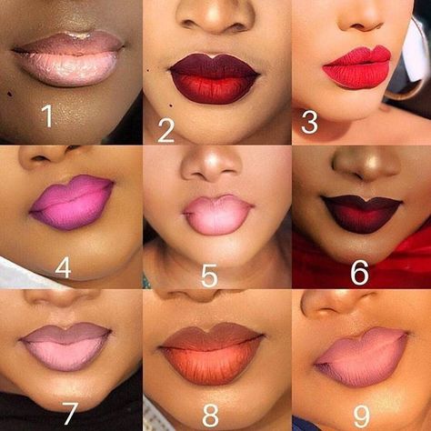 Lip Outline Makeup, Good Lip Combos, Lip Combos For Black Women, Ombre Lipstick, Lip Looks, Lip Combos, Lip Art Makeup, Makeup For Black Skin, Makeup Artist Tips