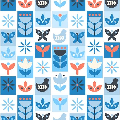 Patchwork, Scandinavian Graphic Design Inspiration, Geometric Motifs Design Patterns, Scandinavian Design Graphic, Scandinavian Graphic Design, Fruit Wallpaper Pattern, Scandinavian Motifs, Scandinavian Design Pattern, Nordic Illustration