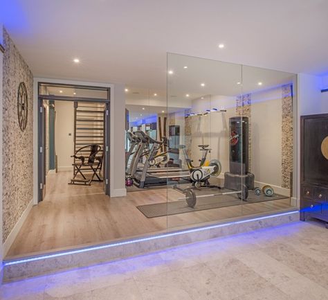 20 Energizing Private Luxury Gym Designs For Your Home Home Gym Design Luxury, Basement Remodeling Diy, Contemporary Basement, Basement Construction, Luxury Floor Plans, Basement Remodel Diy, Basement Gym, Gym Room At Home, Home Gym Decor