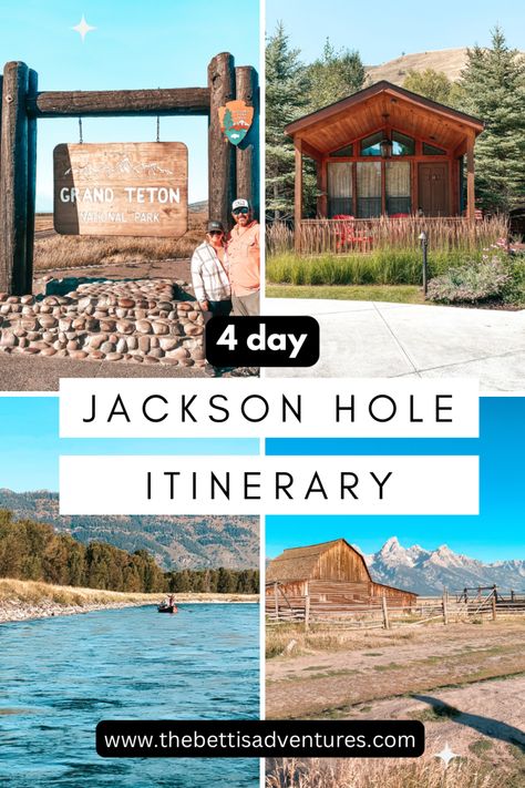 4 day Jackson Hole/Grand Teton National Park Itinerary Jackson Hole Wyoming Summer, Jackson Hole Summer, Road Trip Games For Kids, Jackson Hole Vacation, Wyoming Travel Road Trips, Yellowstone National Park Vacation, Wyoming Vacation, Trip Games, National Park Itinerary