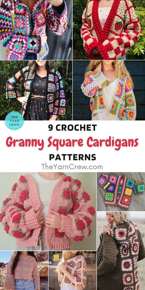 9 Crochet Granny Square Cardigan Patterns. 9 Crochet Granny Square Cardigan Patterns curated by The Yarn Crew. Two Granny Square Cardigan, Free Crochet Bulky Sweater Patterns, Free Crochet Granny Square Sweater Pattern, Crochet Sweater Granny Square Pattern, Granny Square Crochet Sweater Cardigans, How To Make A Granny Square Cardigan, Crochet Patterns With Granny Squares, Crochet Cardigan Granny Square Free Pattern, Crochet Square Jacket