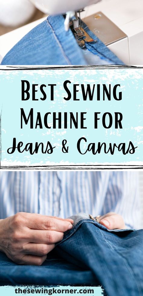 If you are looking for the best sewing machine for jeans and canvas you need a heavy-duty sewing machine. Some budget brands may not provide reliable stitches when working with heavy material. Sew Denim, Sewing Jeans, Best Sewing Machine, Denim Rug, Sewing Machine Basics, Sewing Machine Reviews, Denim Quilt, Sewing Blogs, Old Jeans