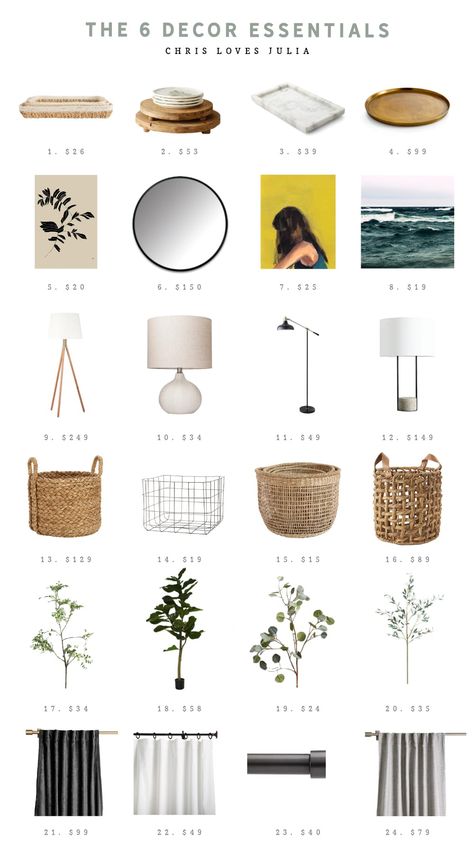 The 6 Decor Essentials Every Room Needs - Chris Loves Julia Styling Trays, Room Needs, Desain Pantry, Chris Loves Julia, Cute Dorm Rooms, غرفة ملابس, Design Essentials, Decoration Bedroom, Decor Essentials