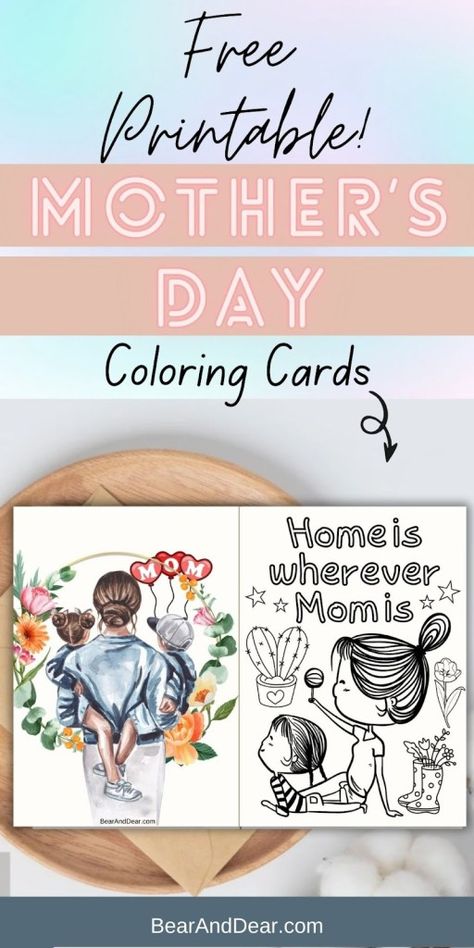 11 Free Mother's Day Coloring Cards To Brighten Mom's Day! 16 Free Printable Mothers Day Cards, Printable Mothers Day Cards, Mothers Day Coloring Cards, Welcome New Members, Free Printables Organization, Best Friend Cards, Coloring Supplies, Holiday Games, Bingo Printable