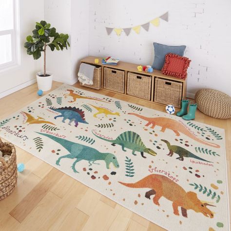 Stylish Rug Picks for Back to School | Mohawk Home Dinosaur Rug, Dinosaur Room Decor, Dinosaur Bedroom, Dinosaur Room, Trending Colors, Kids Area Rugs, Toddler Boys Room, Graphic Material, Toddler Rooms