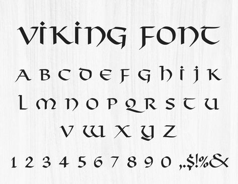 Celtic Lettering Tattoo, Medieval Fonts Alphabet, Nordic Lettering, Viking Lettering, Scandinavian Font, Viking Font, Nordic Font, Ancient Font, Fantasy Font