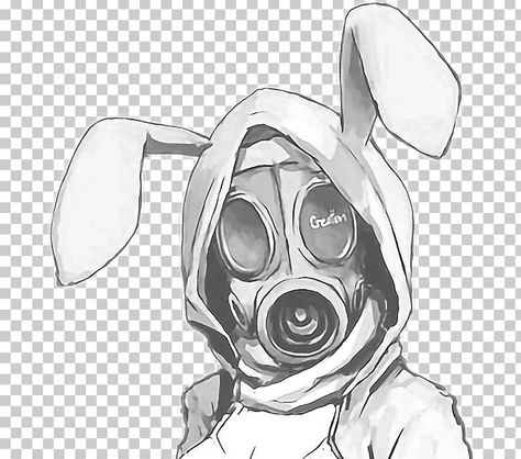 Gas Mask Drawing, Mask Bunny, Gas Mask Tattoo, Accessories Drawing, Gas Mask Art, Mask Drawing, Design Black And White, White Cartoon, Drawing Png