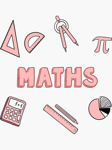 "pink maths school subject sticker pack" Sticker for Sale by elenaabarbajosa | Redbubble Math Subject Design, Maths Notebook Cover Ideas, Math Binder Cover, Sampul Binder, Math Notebook Cover, Math Labels, Math Photos, Math Binder, Math Wallpaper