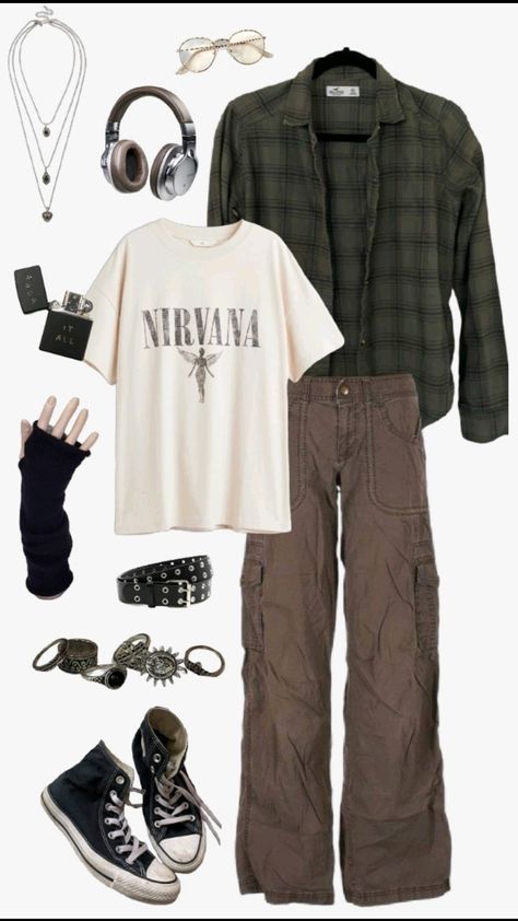 Brown Green Grey White Black Dark Grunge 90s Fashion Skater Poet Writer Aesthetic Clothes Early 2000s Y2k Style Nature Teen Cotagge Retro Rocker Vintage Nirvana Band Tshirt Flanel Outfit #aesthetic #style #outfits #2000s #y2k #y2koutfit #y2kaesthetic #grunge #grungefashion #vintage #vintageclothing #outfits #fashion #indie #sneakers #hoodie #fashion #starboy #aesthetic #vintage #vintageclothing #fashion #90s #90sgrunge #90saesthetics #nirvana #music #photography #y2k #y2kaesthetic #y2koutfit #outfits #outfitstyle #skater #indie #grunge #grungefashion #fashion #forestcore #forest #forestgrunge #cottagecore #fairygrunge #greenaesthetics #green #black