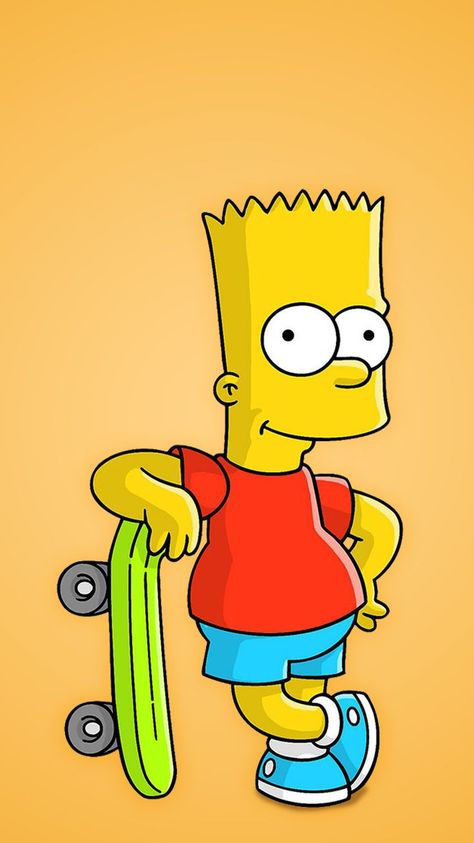 simpson wallpaper for mobile phone Drawing Bart Simpson, The Simpson Painting, Bart Simpson Skateboard, The Simpson Drawing, Bart Simpson Art Drawings, Bark Simpson, Brat Simpson, Bart Simpson Skateboarding, Bart Simpson Painting