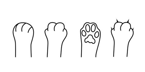 Cat Paw Outline Tattoo, Drawing Cat Paws, Cat Paw Line Art, Cat Paws Illustration, Dog Feet Drawing, Kitten Paw Tattoo, Cat Claw Tattoo, Cat Feet Tattoo, How To Draw Cat Paws