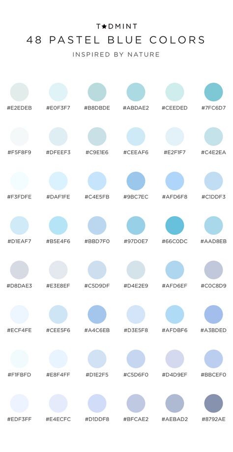 Pastel Blue Color Palette Inspiration with Hex Codes – Cute Icons, Vector Designs and More – TADMINT Pastel Color Goodnote, Carrd Co Color Palette, Pastel Colour Hex Codes, Pastel Colors With Hex Code, Pastel Blue Color Code, Colours With Hex Code, Google Docs Hex Codes, Colour Palette Hex Codes Pastel, Hexcode Color Palettes Pastel