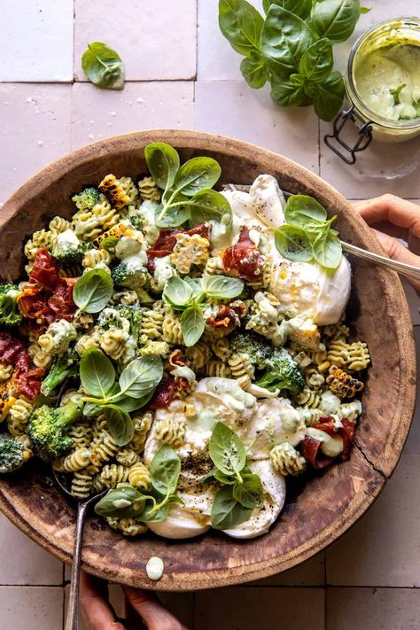 Broccoli Burrata Pasta Salad | halfbakedharvest.com Broccoli Burrata Pasta Salad, Orrechiette Recipes Pasta Salad, Savory Broccoli Salad, Burrata Pasta Salad, Best Summer Pasta Salad Recipes, Simple Summer Salad Recipes, Summer Pasta Recipes Dinner, Fancy Salad Recipes, Gourmet Pasta Salad