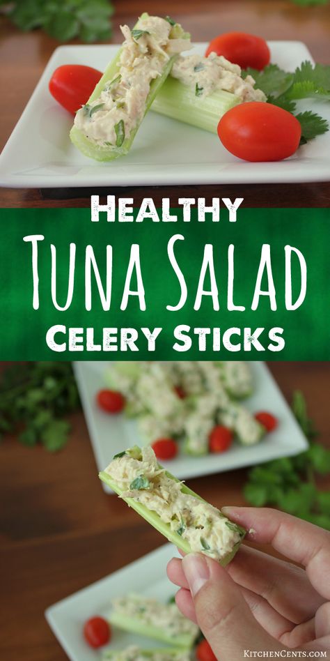 Salad Celery, Celery Snacks, Resep Sushi, Healthy Tuna Salad, Celery Sticks, Healthy Tuna, Albacore Tuna, Tuna Salad, Diet Keto