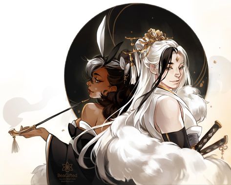 ArtStation - Yin and Yang, Bea Jackson Twin Character Design Concept Art, Yin Yang Character Design, Twins Art Drawing Character Design, Ying Et Yang, Ying Yang Art, Ying Yang Twins, Yin Yang Designs, Yin Yang Art, Gaia Online