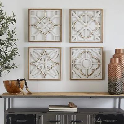 CURATED CRAFT | Shop Sales Events Antique Farmhouse French Country Wall Decor, Carved Wall Decor, Distressed Decor, Geometric Wall Decor, Brown Wall Art, Wall Decor Set, Geometric Wall Art, Fir Wood, Antique Farmhouse