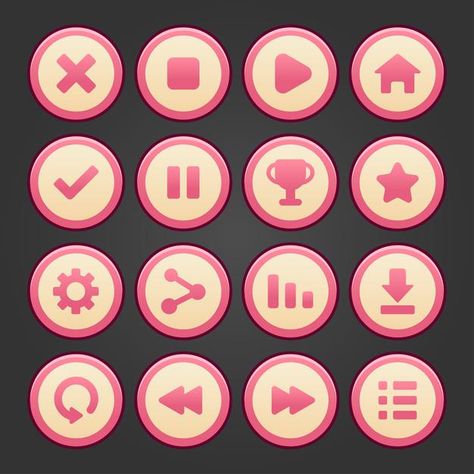 Game Button Design, Game User Interface, Game Buttons, Game Button, Ui Buttons, Game 2d, Competition Games, Game Icons, Vector Game