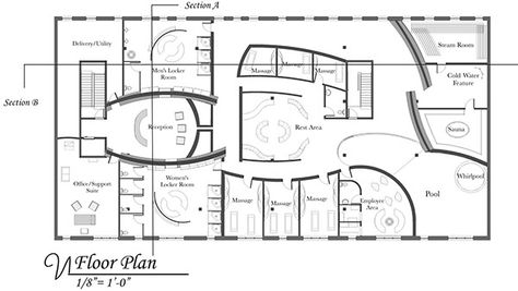 Designed a wellness spa located on Newbury Street, Boston. As a person goes through the spaces the materialistic outside world is shed as they travel to complete relaxation. Luxury Spa Layout Plan, Gym And Spa Plan Architecture, Day Spa Design, Spa Plan Architecture Spas, Spa Layout Design Floor Plans, Spa Locker Room, Day Spa Interiors, Spa Plan, Spa Design Interior